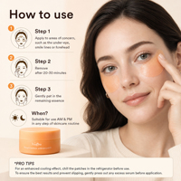 Masque pour les yeux au curcuma OEM/ODM, 30 paires, patchs jetables à la niacinamide, soulage les poches sous les yeux, atténue les cernes et les ridules.
