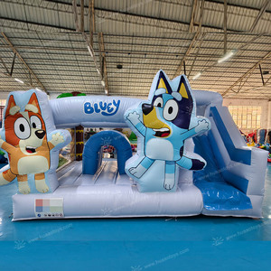 Castillo Inflable con Tobogán con Temática <span class=keywords><strong>de</strong></span> Bluey, <span class=keywords><strong>de</strong></span> Grado Comercial, para Niños, para Alquiler en Fiestas - Product Image 3