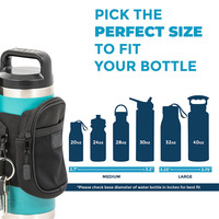 Botol Caddy Gym botol air lengan kantong dengan ritsleting sisi kantong penyimpanan untuk kartu kunci ponsel atau Dompet