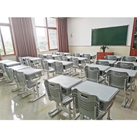 Nouveau bureau moderne populaire pas cher réglable pour enfants de l'école et chaise mobilier scolaire ensemble de chaises en plastique robuste et solide