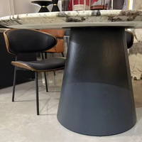 Table à manger ronde en pierre frittée, moderne, luxueuse, stable, imperméable, écologique, durable, pour la maison et l'hôtel