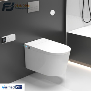 โถสุขภัณฑ์แบบแขวนผนัง รุ่นใหม่ ขนาด 58 ซม. ไร้ขอบ ผลิตจากเซรามิก พร้อมระบบ P-Trap ประหยัดพื้นที่ในห้องน้ำ พร้อมฝารองนั่งแบบปิดนุ่มนวล - Product Image 1