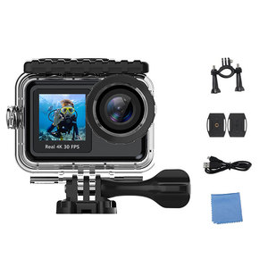 2024 Cámara de acción de doble pantalla <span class=keywords><strong>Real</strong></span> 4K Transmisión en vivo Cuerpo Impermeable Acción Deporte Cámara de video con EIS - Product Image 5