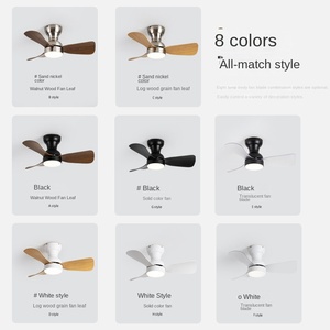 HSG Modèle 719 Ventilateurs de plafond modernes noirs encastrés avec lumière 5 pales ABS Moteurs DC et AC Corps de lampe en verre - Product Image 3