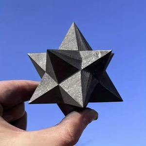 Wholesale Natural <b>Crystals</b> Carving Polygonal Star Shape Mineral Stone Handmade <b>Shungite</b> Merkaba for Home Decoration - Product Image 6