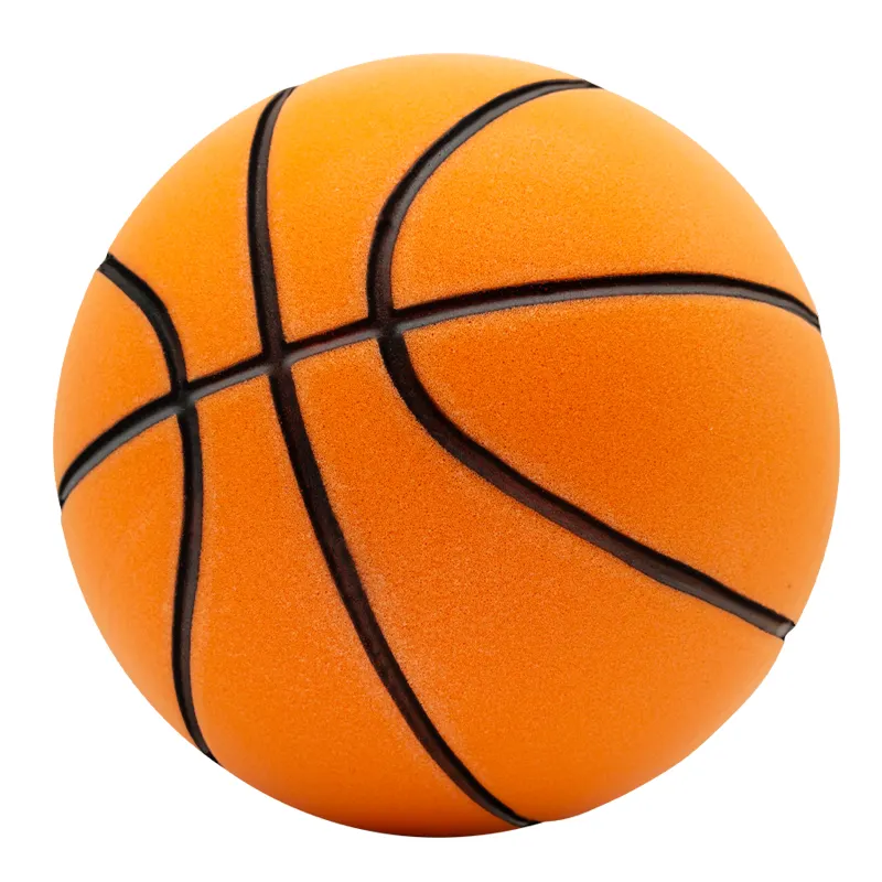 Basket-ball silencieux intérieur douanier 15/21/21cm balle anti-stress élastique balle silencieuse rebondissante en mousse PU souple balle silencieuse à faible bruit couleur OEM