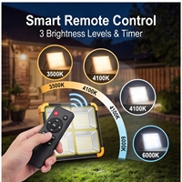 Nuevo Diseño de Lámpara Solar Plegable Todo en Uno, Portátil, IP65 Impermeable, con Control Remoto, para Jardín, Exterior, LED, Alimentada por Energía Solar