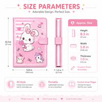 Carnet personnalisé mignon à motif de dessin animé, fermeture magnétique, reliure parfaite, journal/agenda en carton rigide Kawaii pour filles, idéal comme cadeau