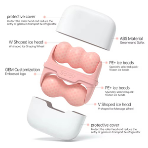 Meilleure vente rouleau à glace S30 en forme de W en forme de V 2 en 1 rouleau de <span class=keywords><strong>Derma</strong></span> de refroidissement de la peau rouleau de Massage du visage du corps avec housse de protection - Product Image 5
