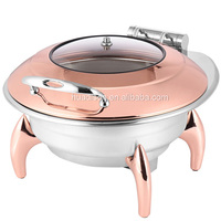Huadison vente directe en usine chauffe-plats ronds 6L pour buffet plats de cuisine en acier inoxydable pour traiteur