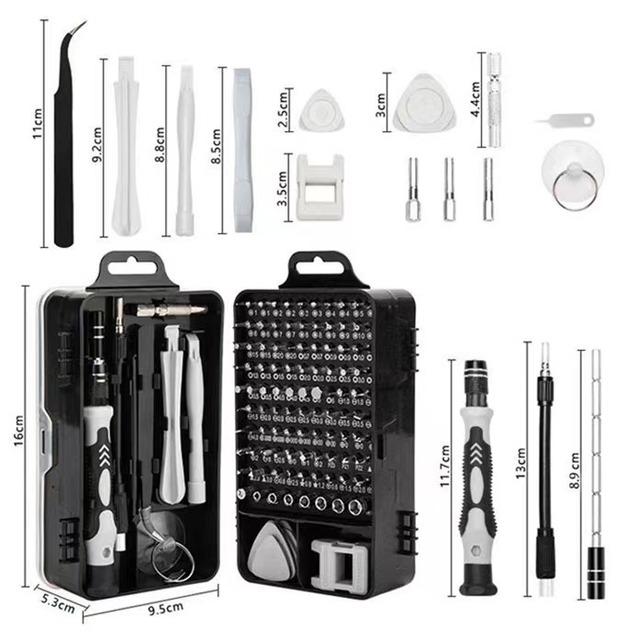 115 in 1 Precision Screwdriver Set Laptop Mobile Screwdriver Kit Magnetic Impact Driver Bits Set With Case Computer Repair Tool