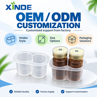 Boîtes à flacons de peptides en plastique PP transparent étanches XINDE 10 ml à 2 compartiments, support pour 2 flacons de 3 ml