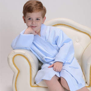 El color se puede personalizar 2024 Baby Young Girl And Boy Waffle Kimono Collar Style Albornoz - Product Image 4