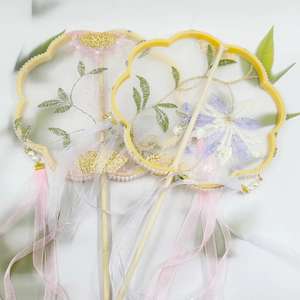 Abanico bordado de doble cara semitransparente, estilo tradicional chino, abanico redondo Hanfu para mujer, abanico duradero de verano para niños - Product Image 2