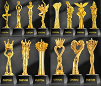 Trophée personnalisé en métal plaqué or poli, forme et taille sur mesure, texte personnalisé, vente en gros