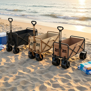 300L Wide Wheels Folding Wagon Portable Camping Cart Collapsible Foldable Trolly for Beach <strong>Outdoor</strong> Garden Picnic Shopping - Product Image 6