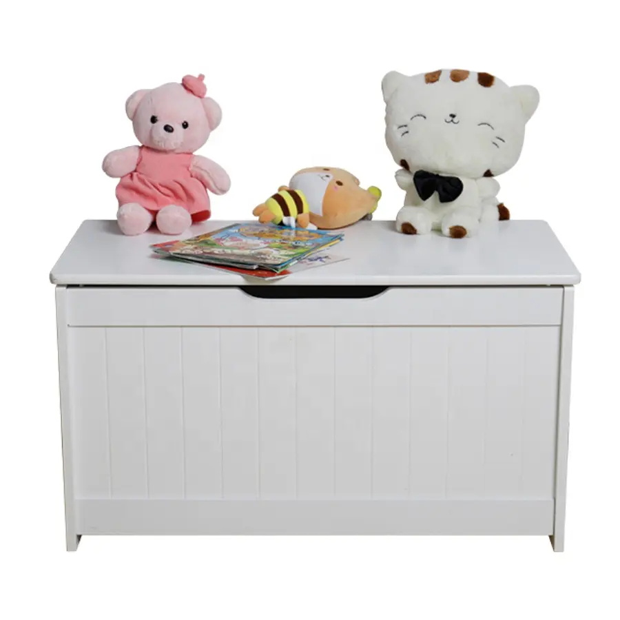 Factory wholesale Baby Room Wood MDF Children Kids Toy Storage Box with Bench, wooden toy storage chest box with lid