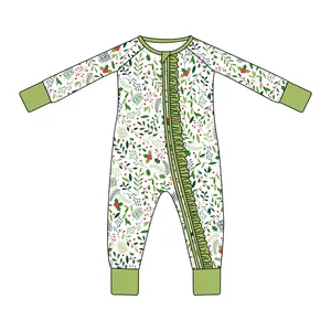 Bamboo Pajamas Zippered Romper Printed Baby Boy Girl Clothes Newborn One-piece Bodysuit Baby Onesie Bamboo Baby Clothing
