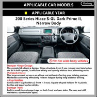 Accoudoir de console centrale pour véhicules à carrosserie étroite Hiace 200 Series S-GL Dark Prime II, boîte d'accoudoir, boîte de console Hiace