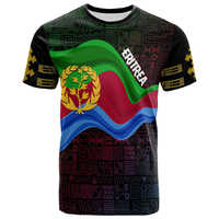 T-shirt érythréen pour hommes de grande taille en gros sur le drapeau de l'Érythrée T-shirt pour hommes de haute qualité
