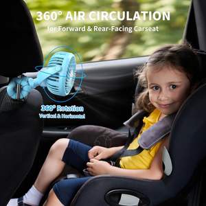 Ventilateur portable en forme de pieuvre pour poussette, 3 vitesses, avec lumière LED et alimentation USB, pour la maison, la voiture et l'extérieur - Product Image 3