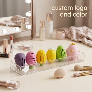 Cute Cartoon Silicone Make up <b>Blender</b> Holder Breathable Makeup Sponge Storage Case Travel Dustproof Puff Container Custom Logo - Product Image 1