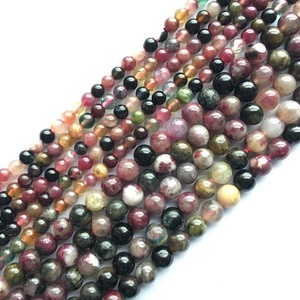 <span class=keywords><strong>Tourmaline</strong></span> naturelle <span class=keywords><strong>multicolore</strong></span> ronde de qualité A perle de pierres précieuses collier de bijoux en pierre semi-précieuse bracelet à bricoler soi-même - Product Image 1