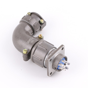 CSP P20 Elbow Aviation Connector 9 Pin Threaded <b>Plug</b> Socket <b>Adapter</b> - Product Image 2