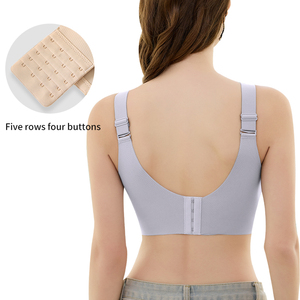Nahtloser BH für kurvige Frauen mit dreifachem Lifting-Effekt, große Größen, ohne Bügel, hohe Seitenflügel für Unterarmglättung, breite Träger, Bralette - Product Image 3
