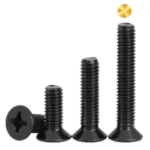 Mini tornillos Phillips de cabeza plana para maquinaria, M2, M2.5, M3, M4, color negro, gran oferta