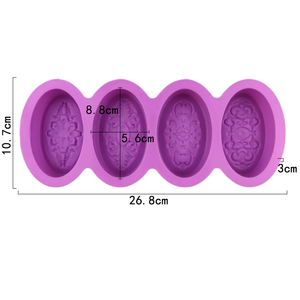 1317 Usine Échantillon Gratuit <span class=keywords><strong>Moule</strong></span> en Silicone à 4 Cavités de Forme Ovale, pour Gâteau, Savon, Bonbons, Bougies et Motifs Religieux - Product Image 2