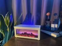 Humidificateur d'air créatif 3D à télécommande pour la maison, 280 ml, cheminée simulée, diffuseur d'arômes avec lumière LED colorée, vente en gros