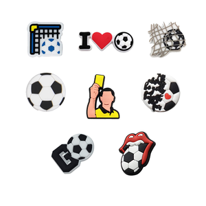 <strong>Football</strong> Theme Logo Shoe <strong>Charms</strong> for <strong>Croc</strong> Clogs Wholesale Customized Soccer Sport Style PVC Shoe <strong>Charms</strong> - Product Image 1