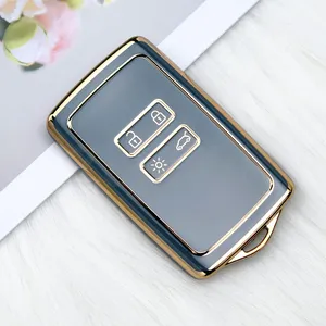 Coque TPU Fob Holder Car Card Key Case Cover pour Renault Espace 5 Kadjar Koleos Captur Megane 4 Talisman Arkana <span class=keywords><strong>Dacia</strong></span> <span class=keywords><strong>Sandero</strong></span> - Product Image 6