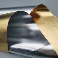 Tissu réflecteur réversible en taffetas de polyester imprimé feuille d'or et d'argent pour studio photo