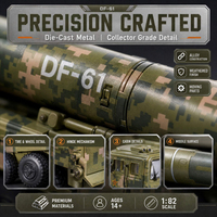 Modèle de fusée en alliage de zinc moulé sous pression 1:82, lanceur de missile nucléaire Dongfeng-61 DF-41, KDW Military