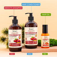 Sampo Minyak Argan Bebas Sulfat untuk Pertumbuhan Rambut, Sampo Biotin Anti Rambut Rontok, Set Perawatan Rambut dengan Minyak Esensial, Label Pribadi