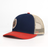 Topi Trucker 6 Panel Richardson 112 Custom Patch Kulit Berkualitas Tinggi, Brim Lengkung, Laris Manis untuk Pesta Pernikahan