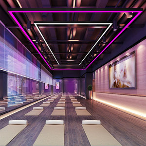 Đèn treo hình chữ nhật hiện đại bằng sắt, đèn thả dài trang trí, đèn <span class=keywords><strong>LED</strong></span> <span class=keywords><strong>RGB</strong></span> điều chỉnh độ sáng, đèn tuyến tính cho văn phòng, KTV, phòng tập thể dục - Product Image 4