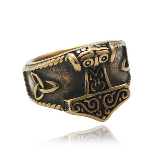 Anillo de martillo de Thor de yunnique para hombre, acero inoxidable, plata, estilo vikingo, joyería Punk, regalo 24003 - Product Image 5