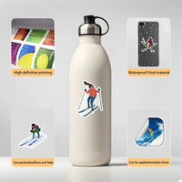 50 autocollants de ski imperméables de marque Fangda Guangxi, autocollants de snowboard en papier couché à motifs de dessins animés, pour bouteille d'eau, ordinateur portable, bagages