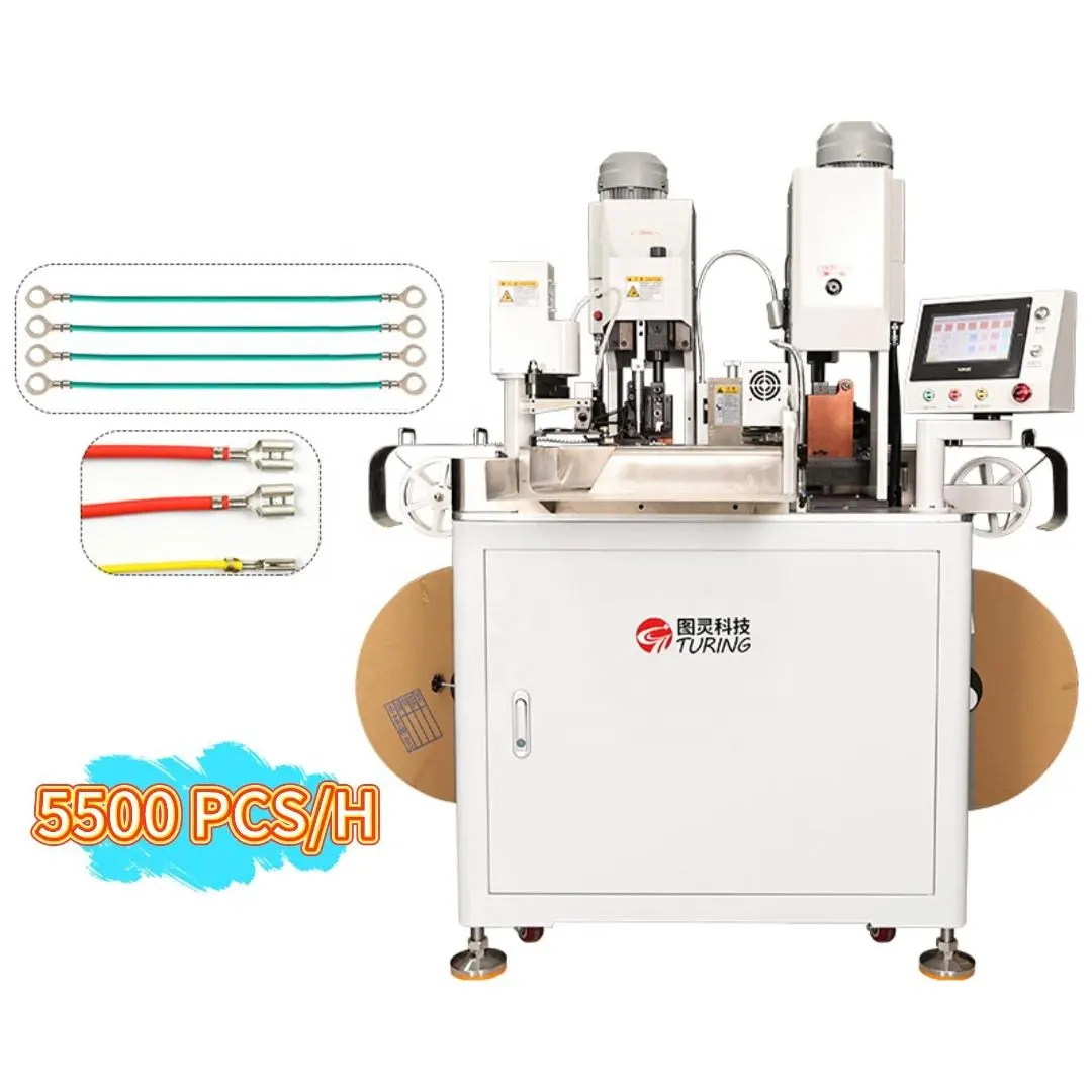 Double heads Automatic Servo Terminal Crimp Machine Wire Cutting Stripping and Cable Terminal Crimping Machine for AWG30~14