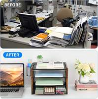 Étagère de rangement de bureau avec tiroir, boîte de rangement pour fournitures de bureau, papier, lettres, dossiers, accessoires de bureau, organiseur de plateau