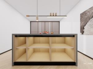 ชุดตู้ครัวเฟอร์นิเจอร์ห้องครัวไม้เนื้อแข็งพร้อมโต๊ะหินควอตซ์และวิลล่าหรูหราทันสมัยตามสั่งเฟอร์นิเจอร์ห้องครัว - Product Image 5