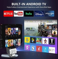 Proyector de 720P con Enfoque Automático TOF, 200 ANSI Lúmenes, Android 11 LED, Soporte Giratorio de 180°, Compatible con 4K para Cine en Casa, Interior y Exterior