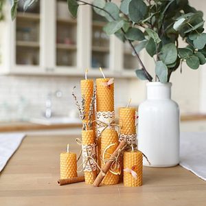 Kit per la produzione di candele in cera d'api <span class=keywords><strong>da</strong></span> 8*8 ''-100% a nido d'ape in pura cera d'api con stoppino di cotone per candela fai <span class=keywords><strong>da</strong></span> te - Product Image 5