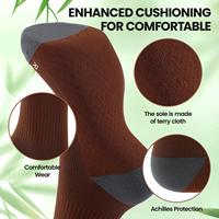 Chaussettes de compression en bambou personnalisées avec logo, 15-20 mmHg, mi-hautes, unisexes, respirantes, imprimées, pour le voyage, le sport, à compression graduelle