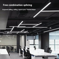 2 pieds 3 pieds 4 pieds 5 pieds 20w 30w 40w 60w luminaire à latte linéaire à LED à haute luminosité lampe de bureau à LED en aluminium à montage suspendu