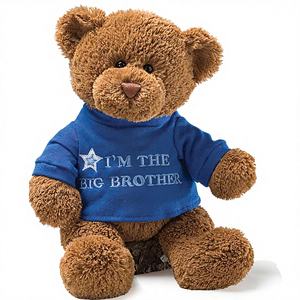 <span class=keywords><strong>Oso</strong></span> de Peluche con Camiseta Azul con la Frase 'I'm the Big Brother', Peluche Unisex de Felpa Corta para Edades de 1 Año en Adelante, Marrón, 12 Pulgadas - Product Image 1