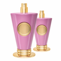 Flacon pulvérisateur de parfum, brume corporelle, lotion, huile capillaire en forme de cône en PET sur mesure, emballage OEM avec impression sérigraphique